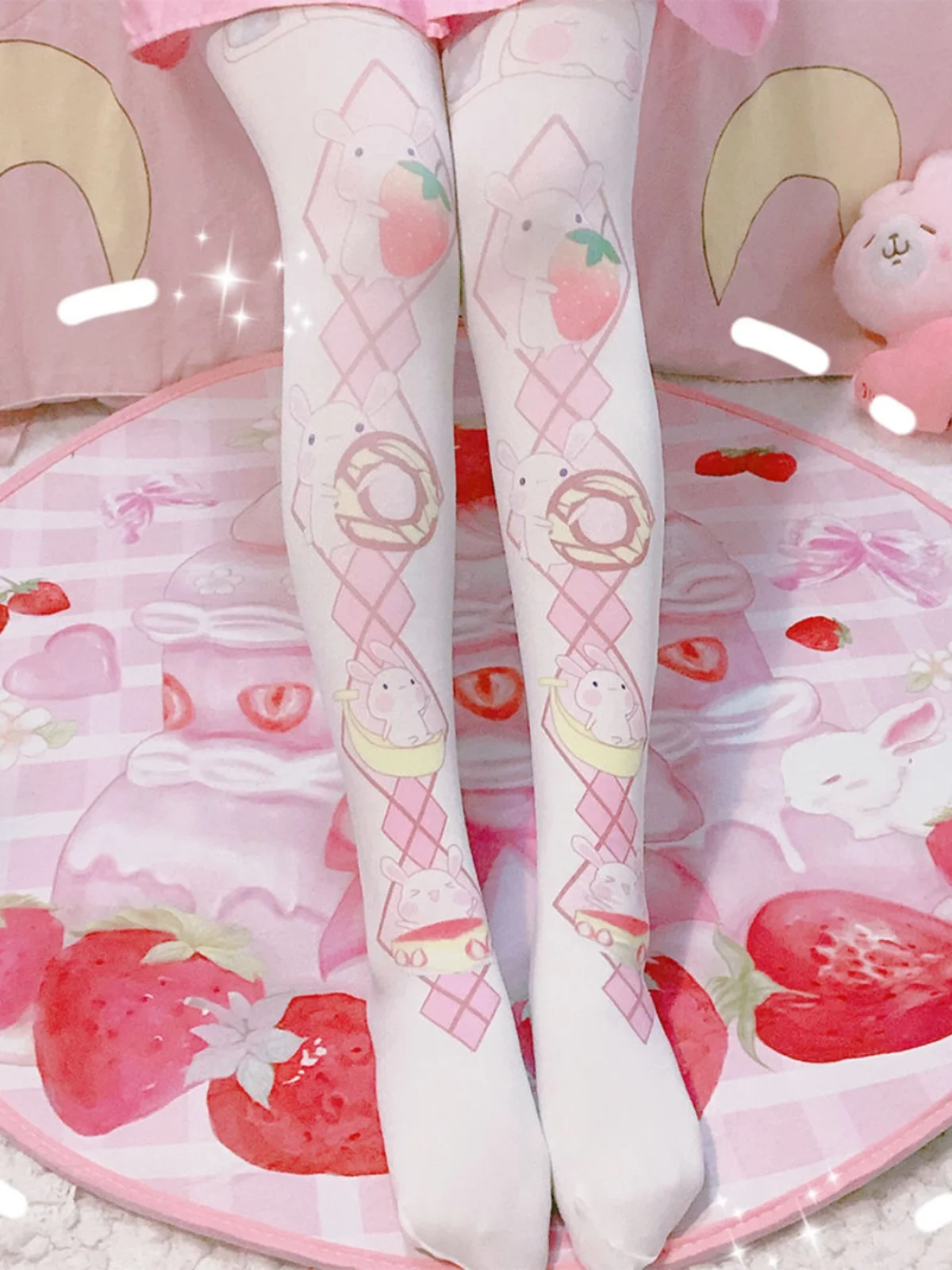 

Lolita Cute Pantyhose Loli Outer Wear Cos Knee Long Tube Primer Socks Print Long Tube Cotton Socks Pantyhose Anime Socks