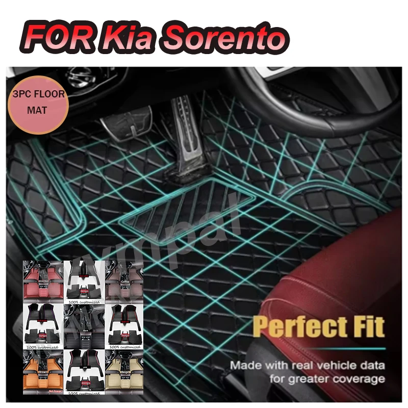 

Роскошные автомобильные коврики для Kia Sorento Seven Seats 2009 2010 2011 2012, пользовательские подушечки для ног
