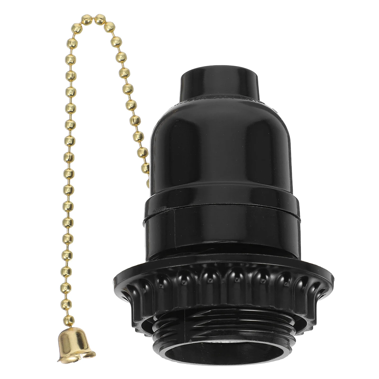 

E27 Lamp Holder with Pull Chain Black Plastic Ceiling Light Lamp Base Replacement Pullswitch Lampholder Practical Lighting