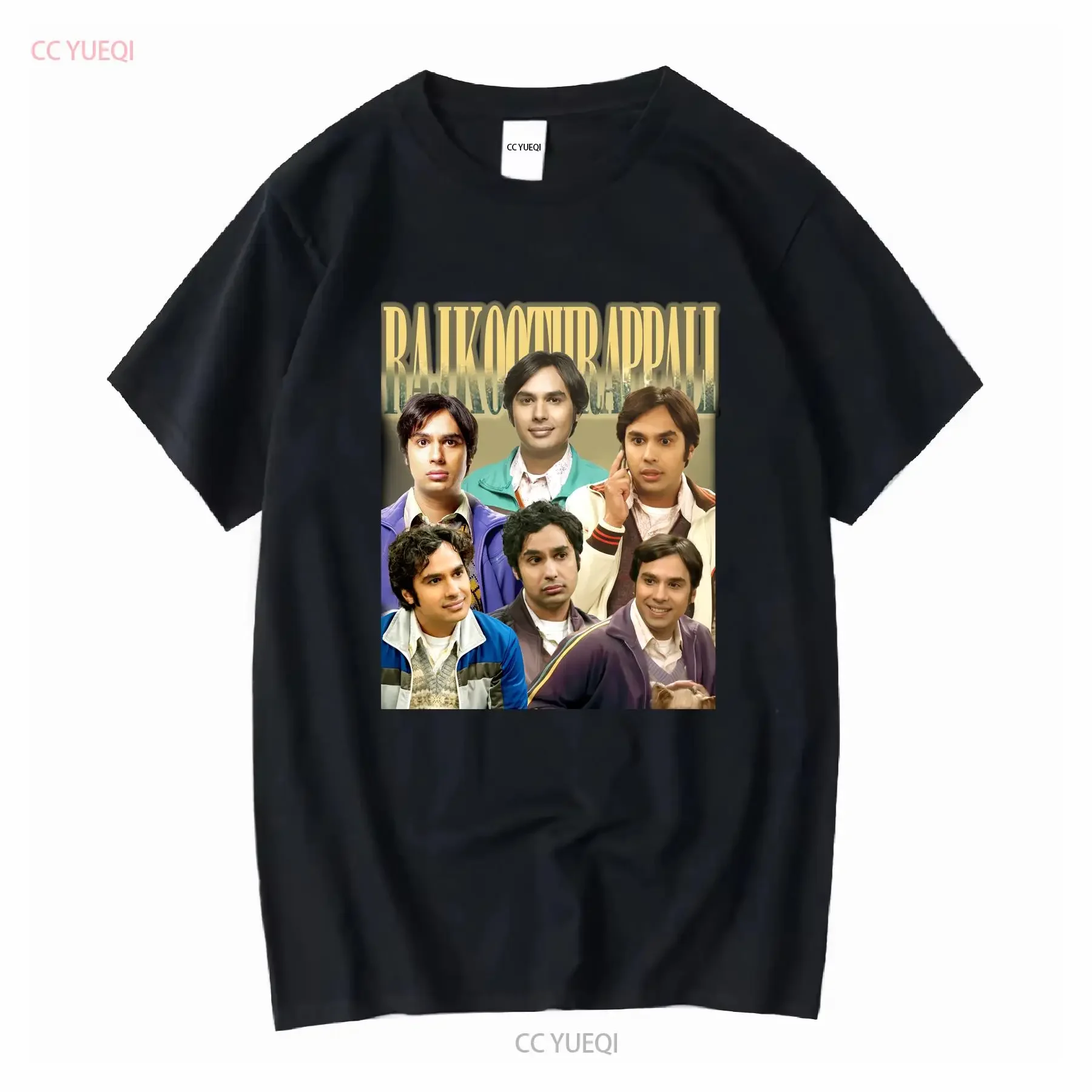 Camiseta vintage Raj Koothrappali estilo bootleg, Kunal Nayyar, manga larga o corta, lavada, para uso diario, elegante