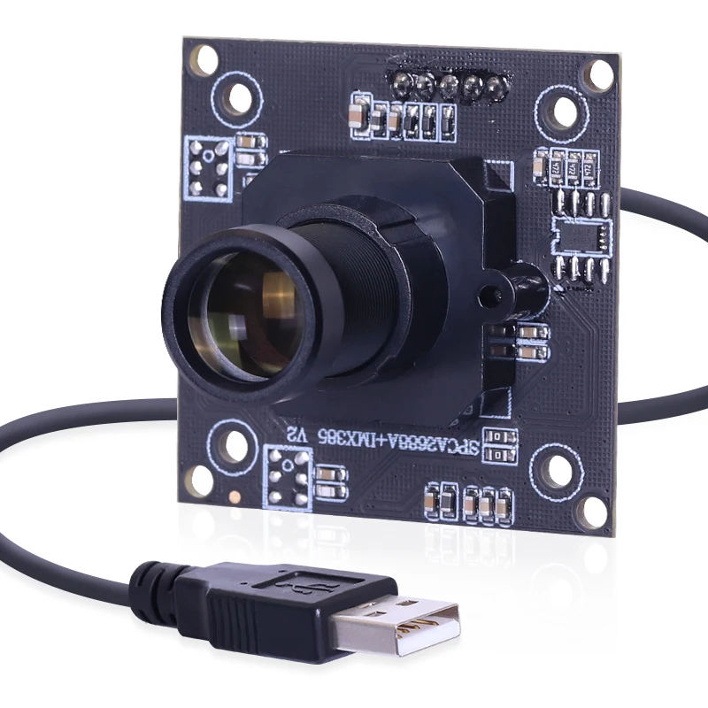 14209 2MP IMX385 25mm 15Degree Distortionless 1920x1080 60fps 1080P UVC USB Camera Module 38x38mm Board Zhongwei Aoke CMOS 1/2