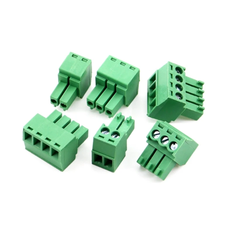 5pcs 2EDGK Green terminal plug type pcb Phoenix terminal 3.5mm Circuit board plug holder 2-12P