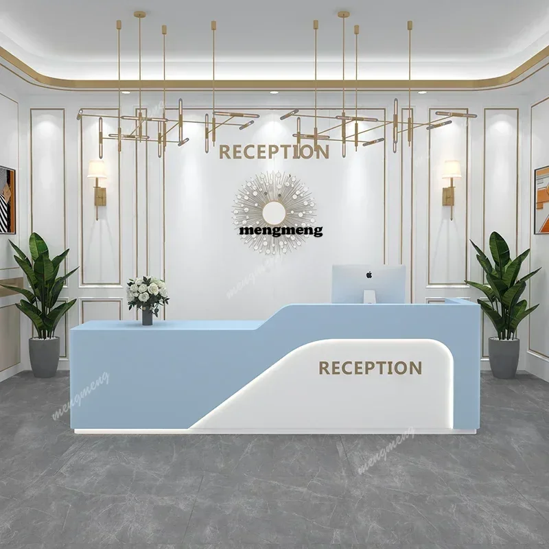 H132 Design Luxury Reception Desk Luxury Plexiglass Furniture Salon White Church Pulpit Moveable Minimalist Mostrador Home Furni