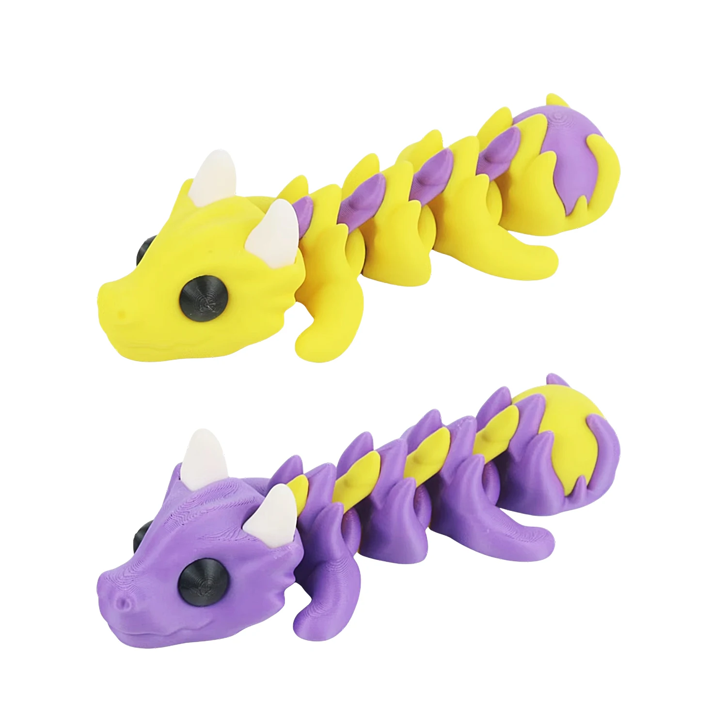 

3D printed multi-color tail with bead dragon, creative figurine and gift, novel colorful dragon, home decoration