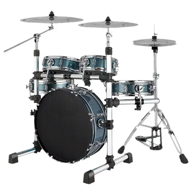 New Type Percussion Instrument Professional Jazz Drum Set Double Sided Silent Acoustic 5 Drums 3 Cymbals Adult Drum Set