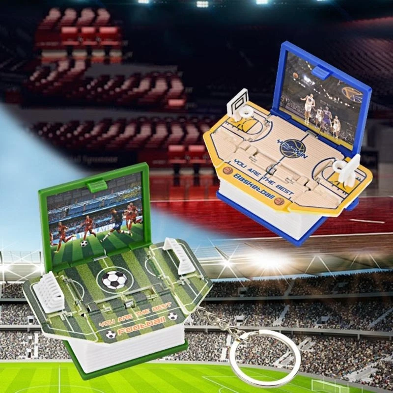 Novelty Mini Football Keychain Handheld Game Toy Pop-Out Soccer World Kids