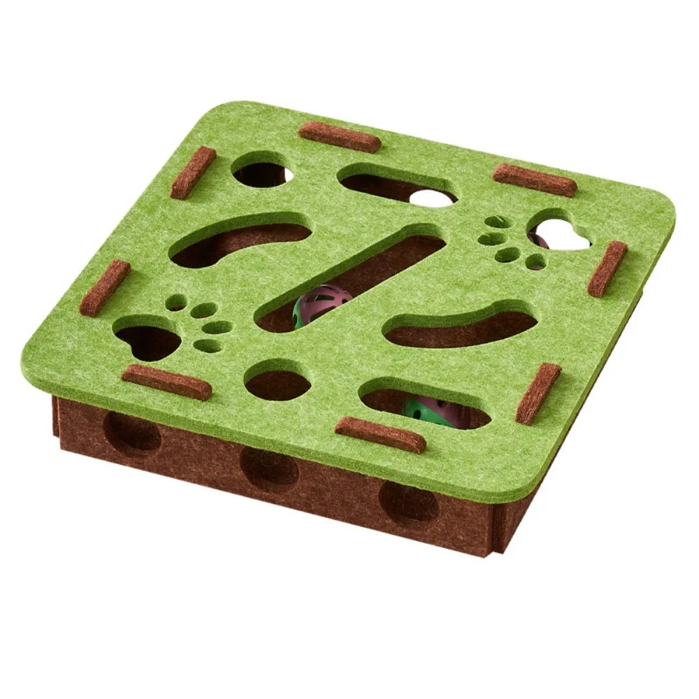 

Creative Pet Puzzle Track Toy Funny Felt Cat Exercise Toy Bell Maze Box Household Cat Teasing Box Cats Physical Exercise