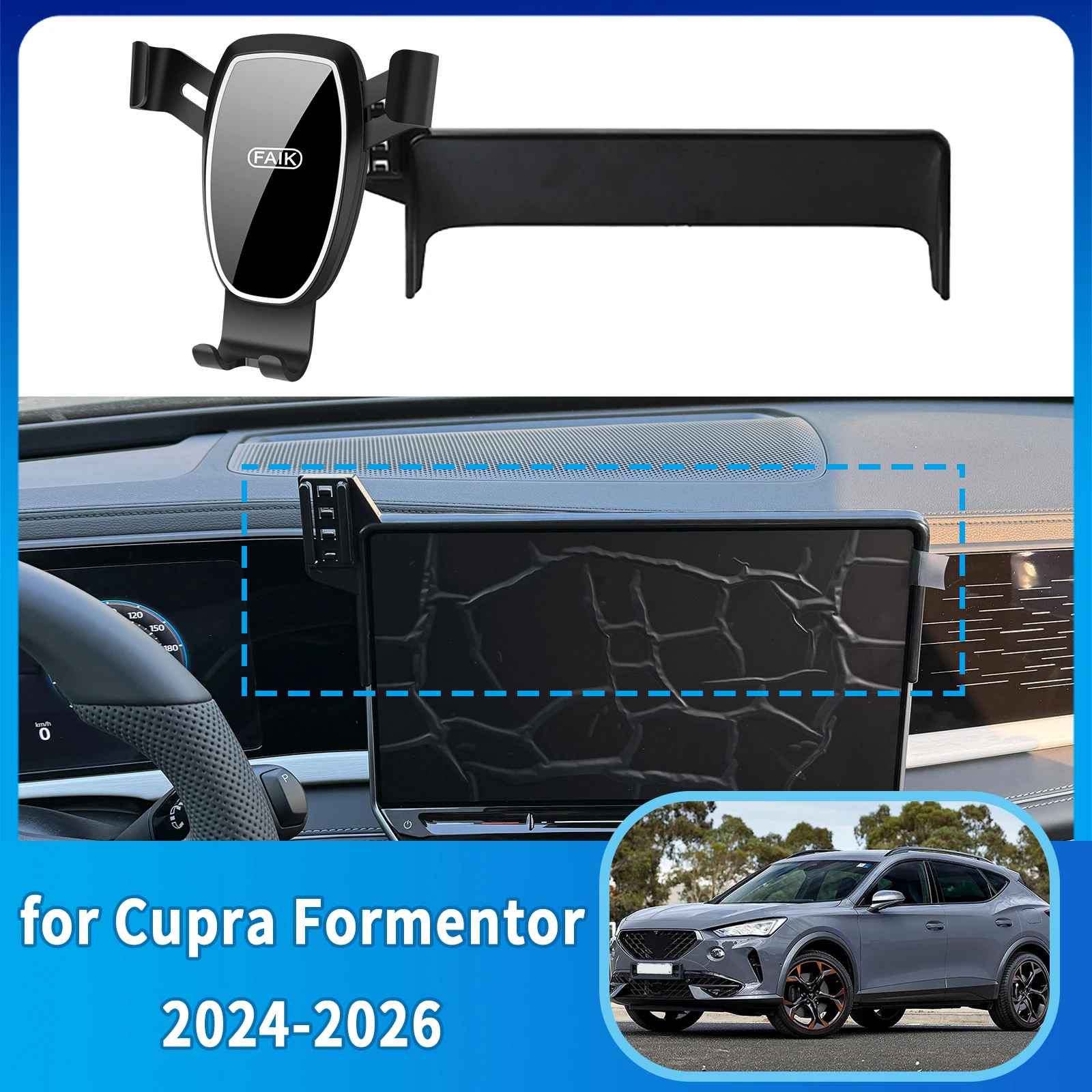 

Car Mobile Phone Holder fit for Cupra Formentor 2024 2025 2026 12.9" inch Navigation Stand Auto GPS Bracket Accessories