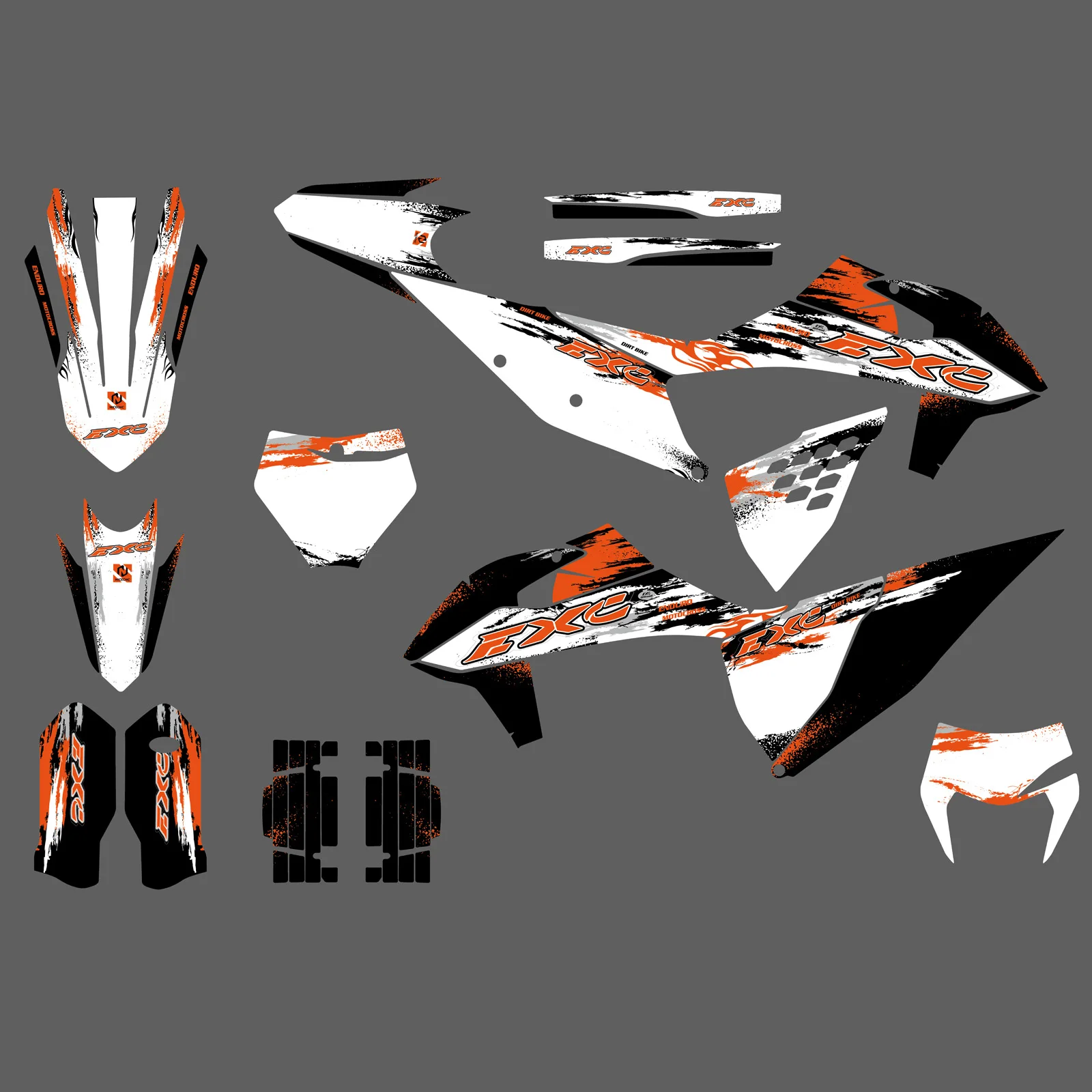

NICECNC For KTM EXC 300 2020-2023 2022 EXC 250 EXCF 350 EXC 450 XCW 300 Motorcycle Graphics Background Decals Sticker Customize