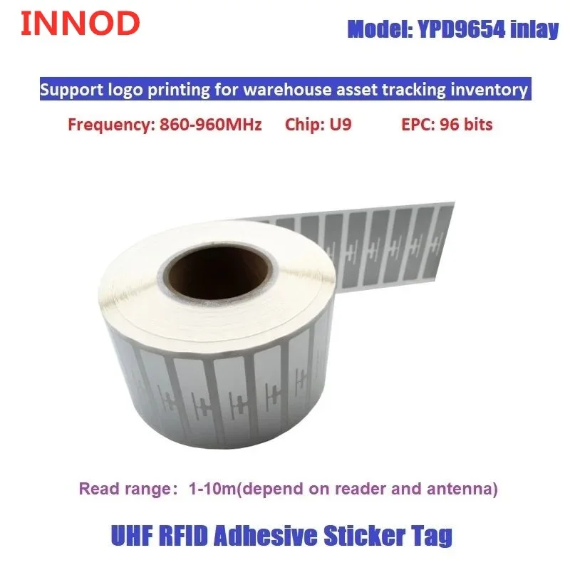 10 Stuks Goedkoopste Natte Inlay Uhf Rfid Tag U9 Chips 6c Tag Epc Gen2 Rfid Uhf 860-960Mhz Zelfklevende Sticker
