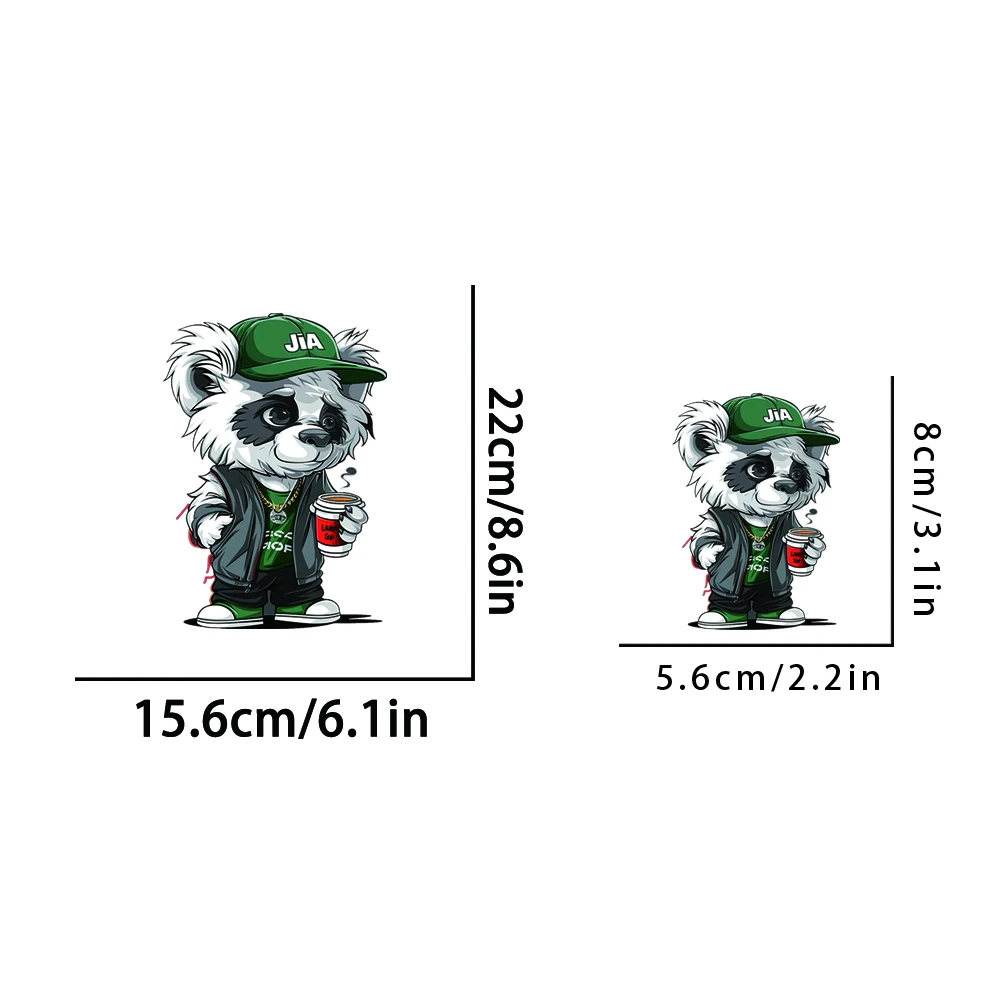Panda 커피 마시기를 좋아하는 사람, Dtf 전송, 다리미 프레스 준비, 티셔츠 패치 전송 패치, 의류 DIY