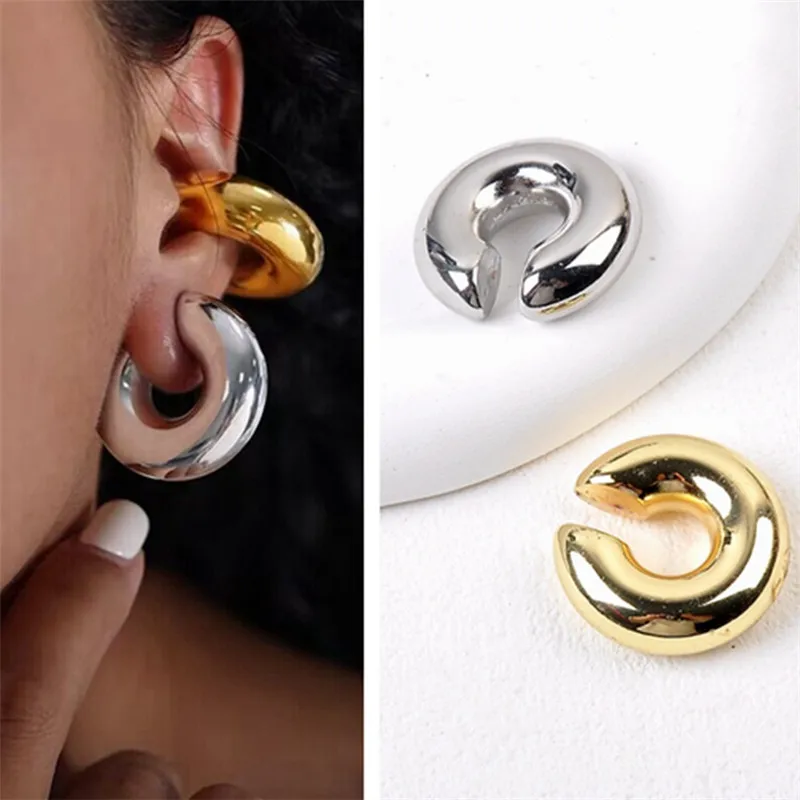 Hot 1Pcs Punk No Piercing Clip Earrings Chunky Ear Cuff Women Bold Statement Thick Cartilage Cuff Earrings Jewelry Gifts e2261