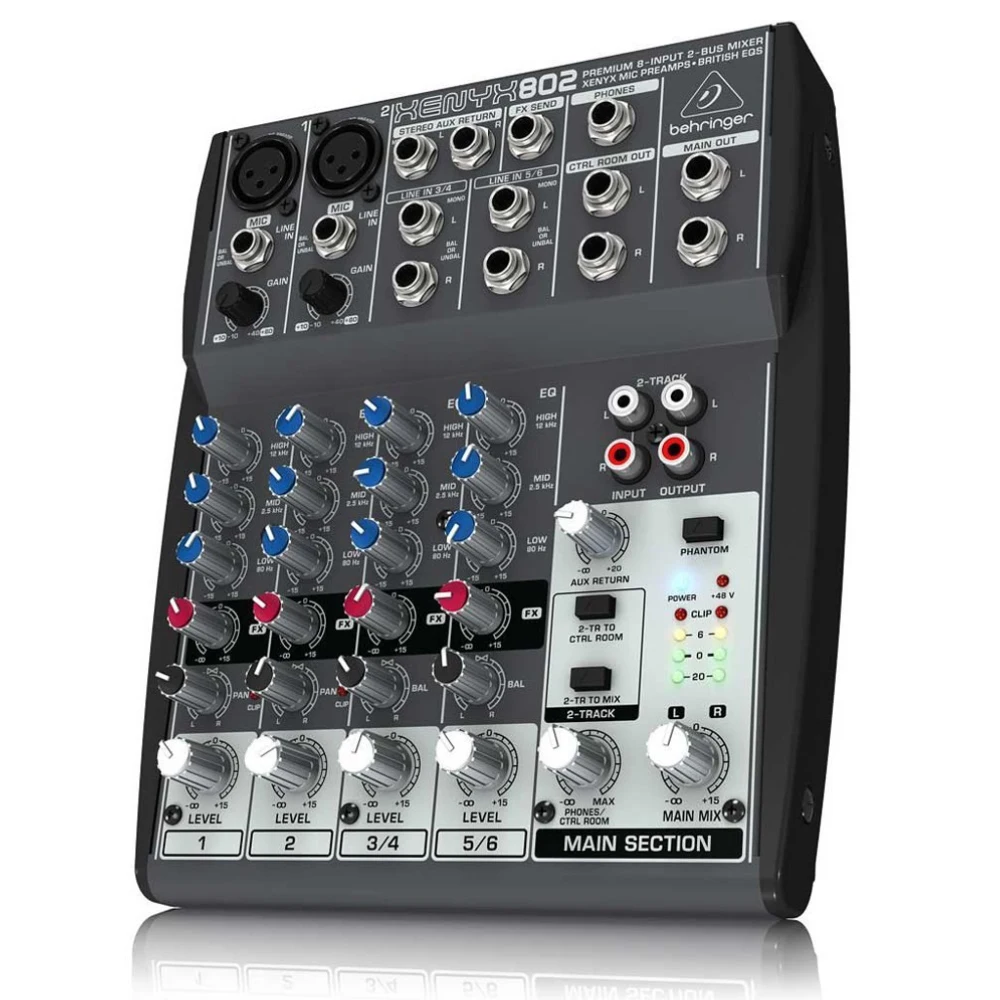 Premium 8-Input 2-Bus Mixer with XENYX Mic Preamps and British EQ