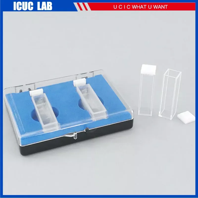 Clear Micro Quartz Cuvette Cell 3.5ml for Laboratory UV Vis Spectrophotometer Cuvettes Quartz 10mm Standard with Lid