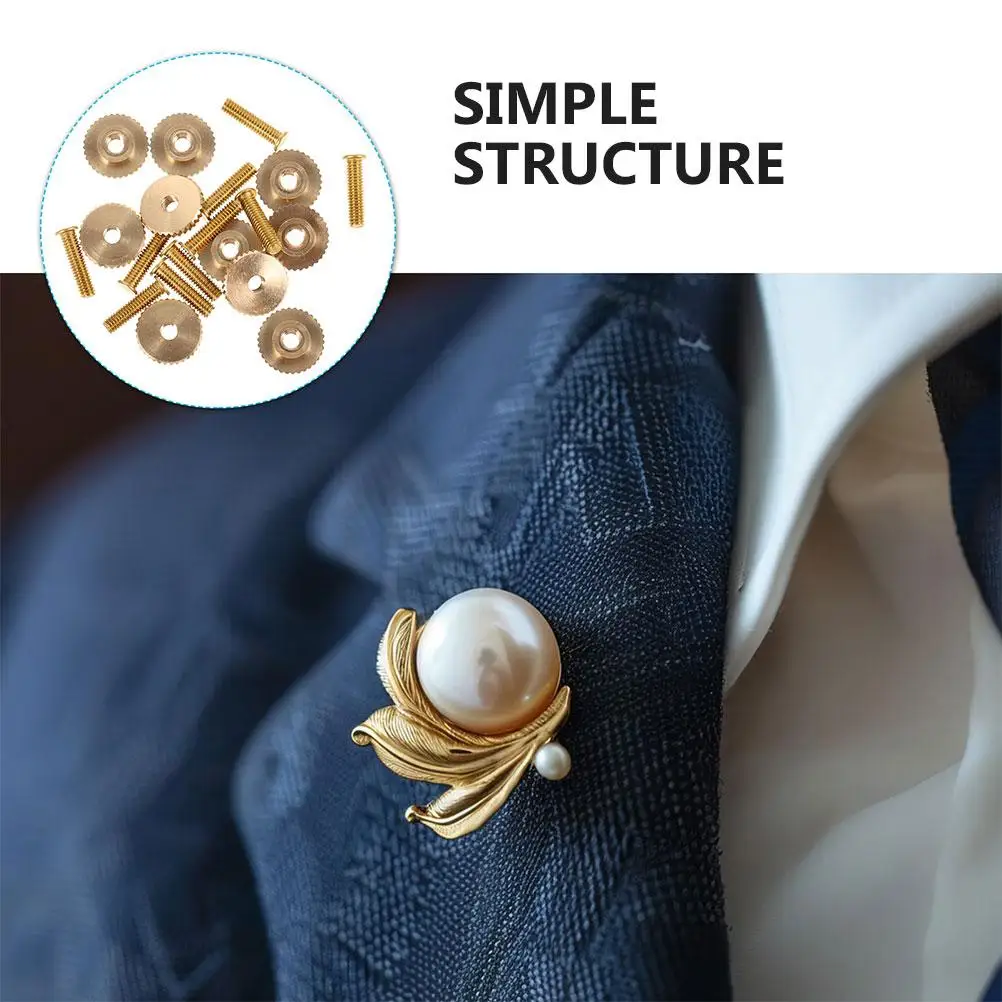 20 Pcs Badge Accessories Golden Retractable Clip Pins for DIY Crafts Clothing Backpack Supplies Sturdy Craftsmanship Versatile