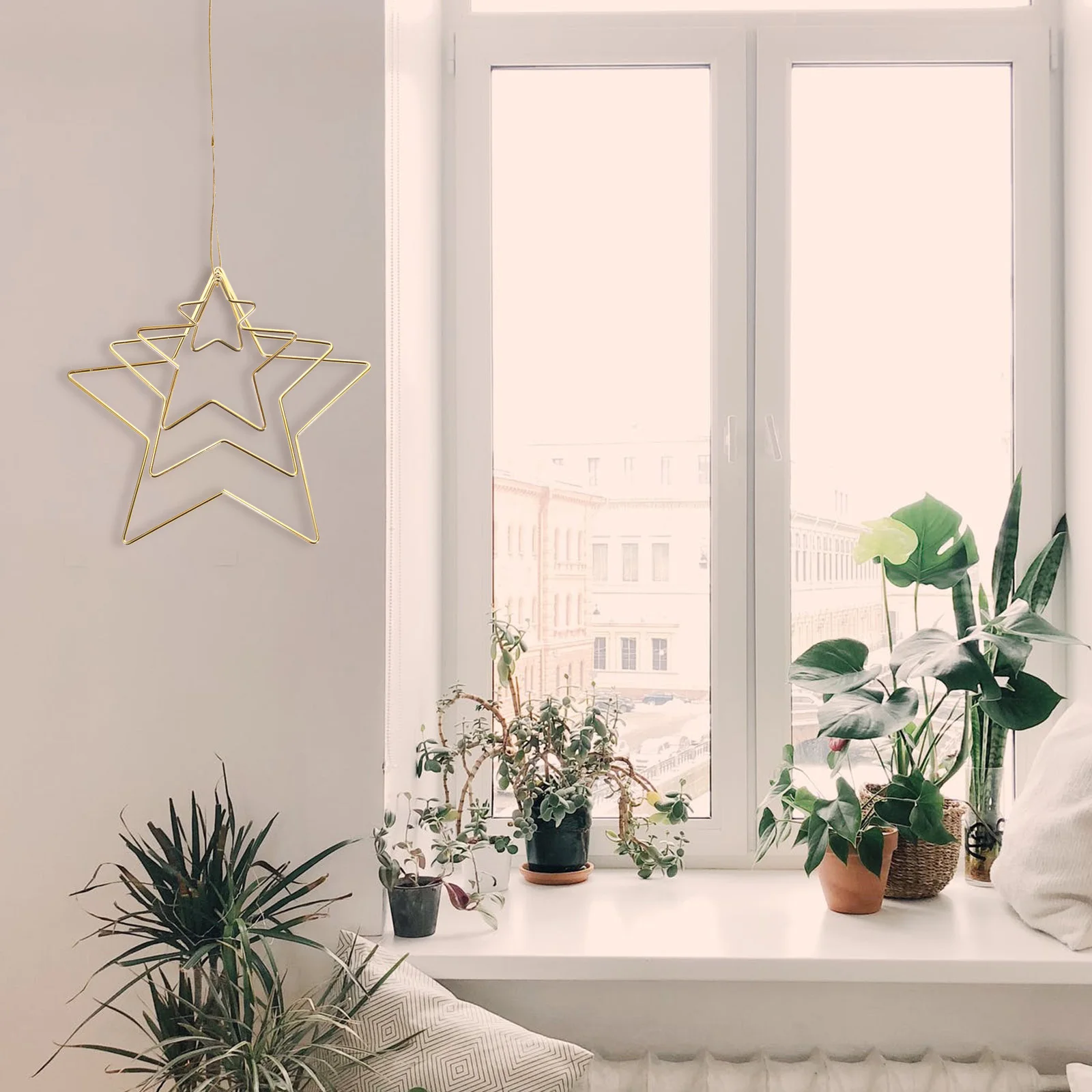 12 Piezas de Aros Metálicos para Atrapasueños, Diseño de Estrella, Superficie Lisa y Duradera, Anillos para Manualidades, Suministros para Atrapasueños