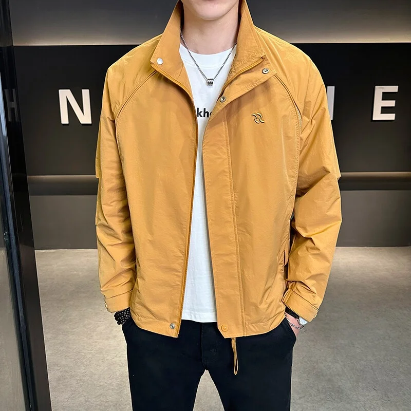 

New Men's Pure Color Stand Collar Jaet 8830 Spring Autumn Cotton Blend Fabric Iron Free Treaent Regular Fit Long Sve