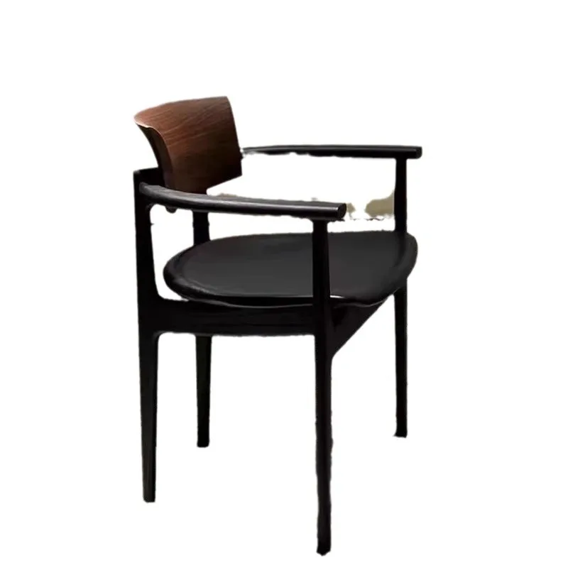 New Chinese-style solid wood dining chair, home restaurant chair, modern simple backrest armrest desk stool, hotel negotiation