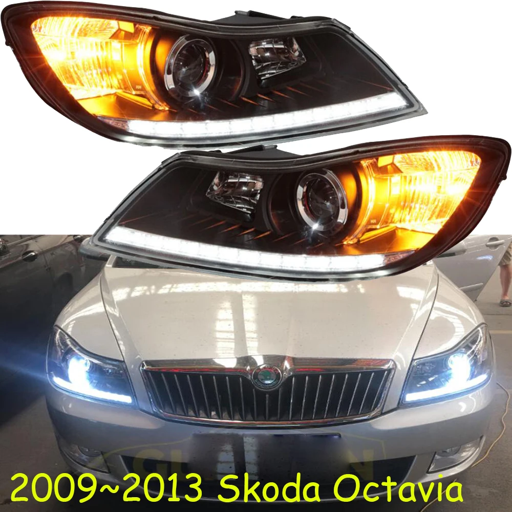 

2009~2013y car bupmer head light for Skoda Octavia headlight car accessories LED DRL HID xenon fog for Octavia headlamp