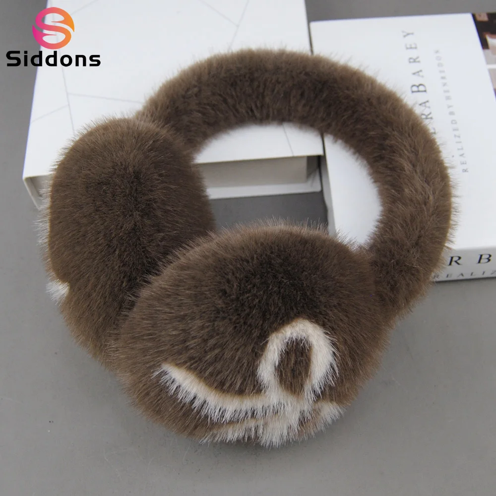 الشتاء في الهواء الطلق رائجة البيع وهمية فرو المنك غطاء للأذنين الفاخرة النساء الدفء وهمية فرو المنك غطاء للأذنين فتاة الشتاء حماية الأذن