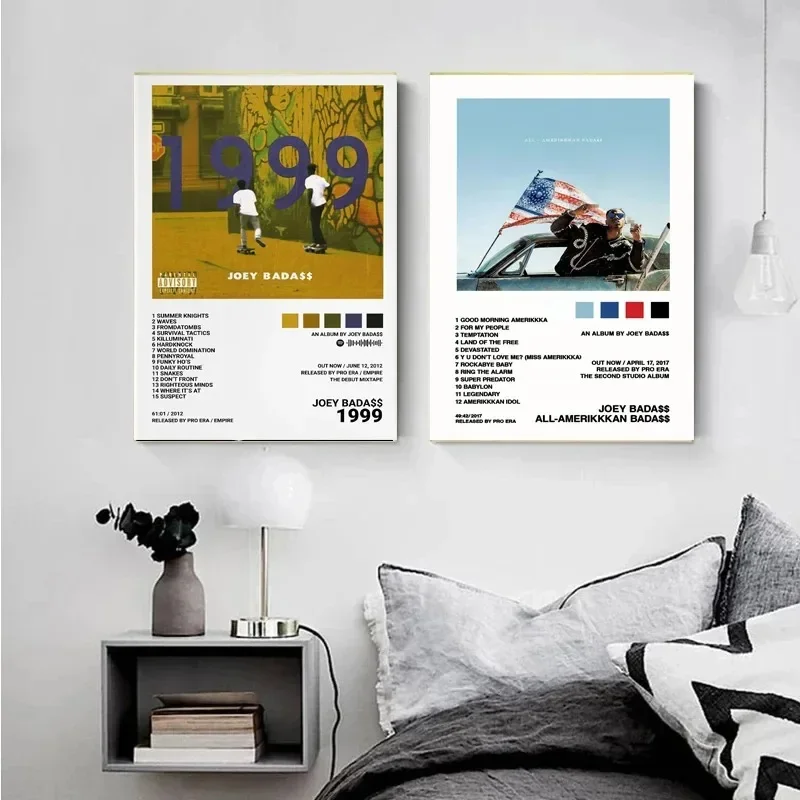 جوي باداس 1999 الهيب هوب مغني الراب ألبوم الموسيقى غطاء ستار المشارك يطبع الرسم على لوحات القماش الجدارية صورة هدية غرفة المنزل دي