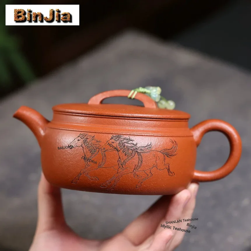 

360ml Classic Yixing Purple Clay Teapots Handmade Large Caliber Pot Raw Ore Downhill Mud Tea Infuser Kettle Zisha Tea Set Craft