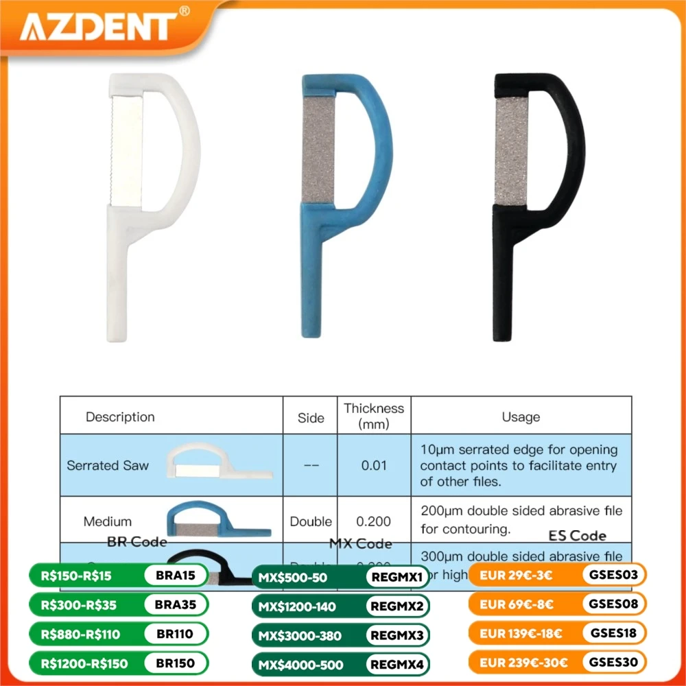 1pc zahn ärztliche kiefer ortho pä dische inter proximale Emaille Reduktion Azdent automatische Streifen Doppelseiten Polier werkzeug Größe