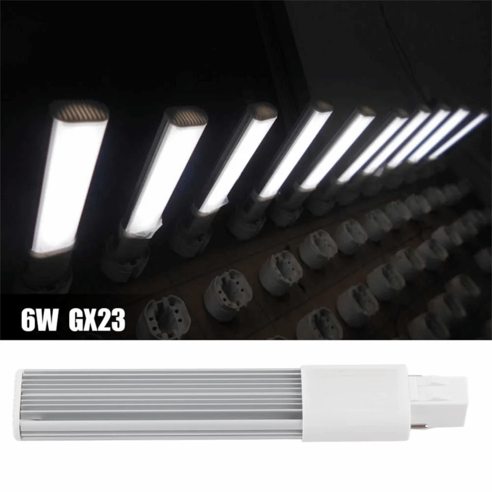 2 Pack G23/GX23 LED Bulb 6W AC 85-265V PL Horizontal Lamp 2-Pin 30 LED Compact Fluorescent Replacement CFL Retrofit