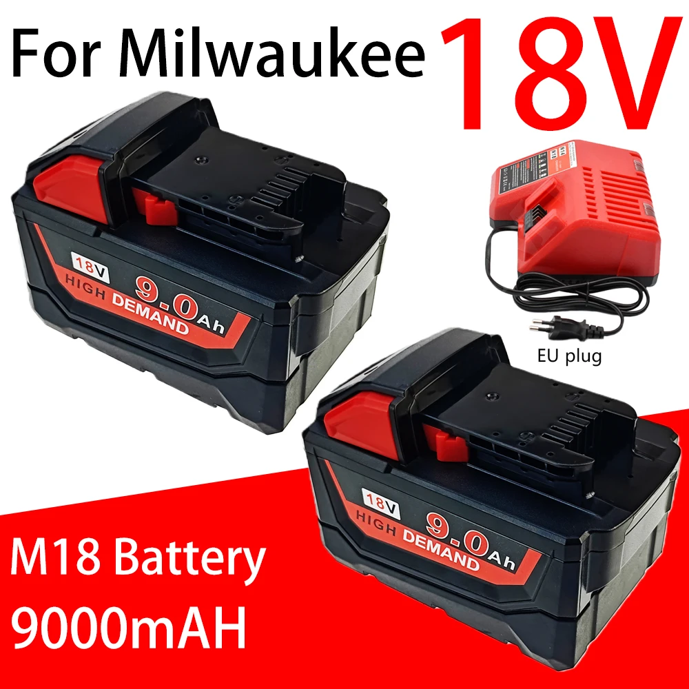 

FOR Milwaukee M18 Battery Power Tool Battery 18V 9.0Ah Lithium Rechargeable Battery 48-11-2460 48-11-2412