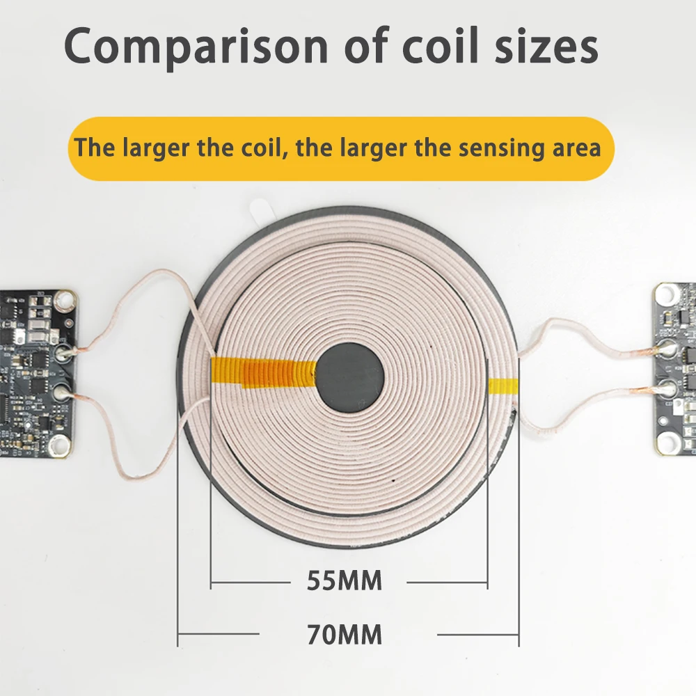 15W 12V Wireless Fast Charging Mobile Phone Charger Module Transmitter PCBA Circuit Board with Large Coil 5-15MM Long Distance