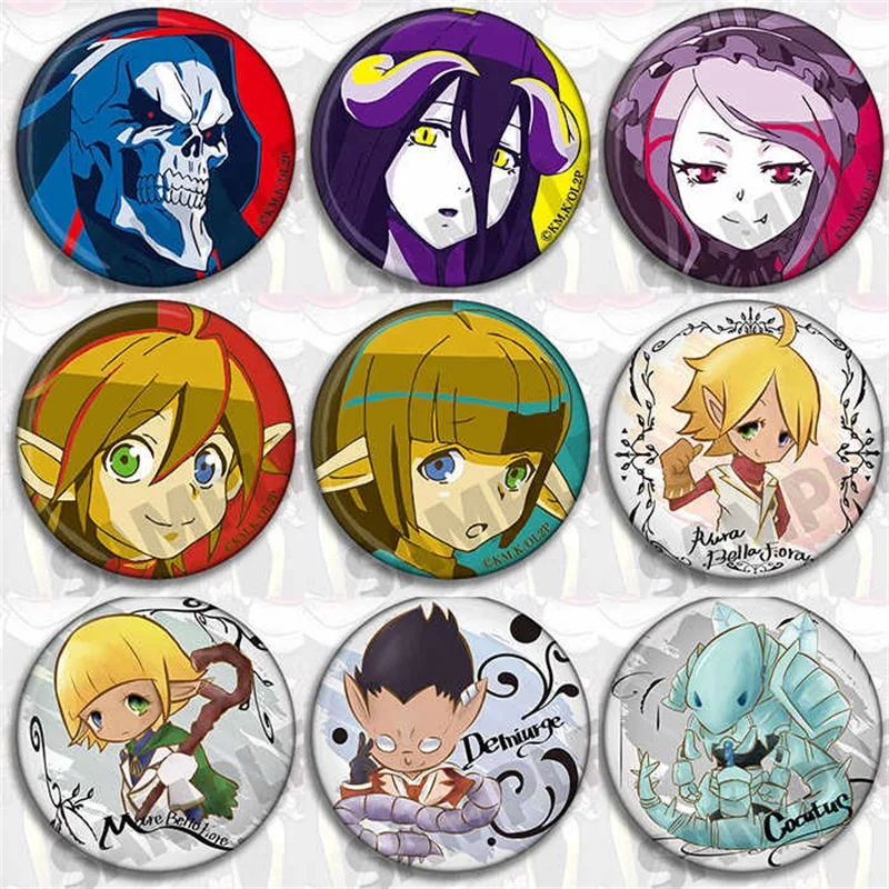 Japan Anime Overlord Pins Ainz Ooal Kleid Albedo Shall tear Blut gefallen Abzeichen Cosplay Cartoon Garniture Itabag Bedge Brosche Dadge