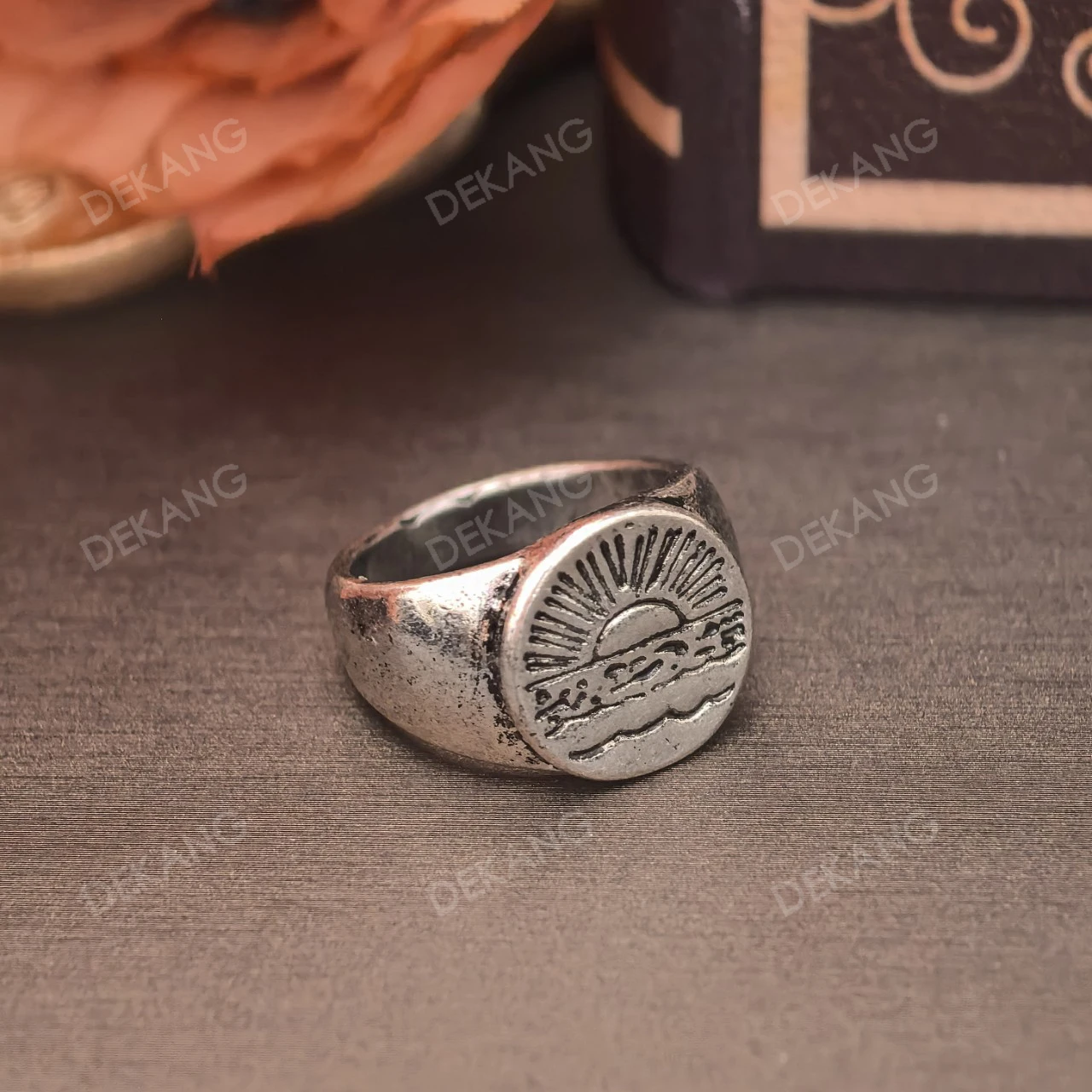Tibetan Silver Sunrise Couple's Ring