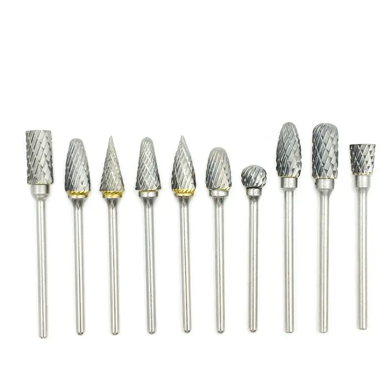 10pcs Dental Drill Bits Polish Tungsten Carbide 2.35mm Drill Bits Rotary Bur Metal Diamond Grinding Woodworking Milling Cutters