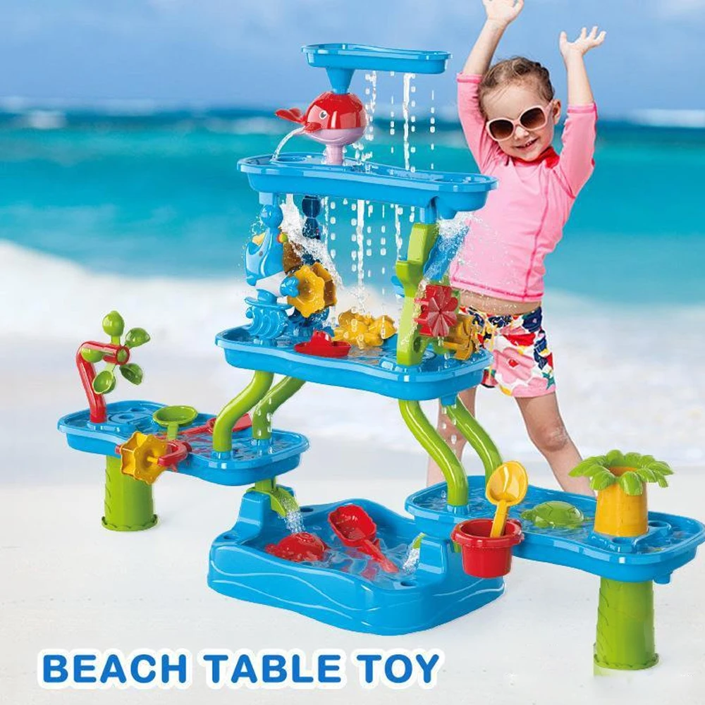 

Kids Beach Toys Water Table DIY Parent-child Interactive Toy Summer Splash Sand Table Children's Outdoor Garden Bunker Play Set