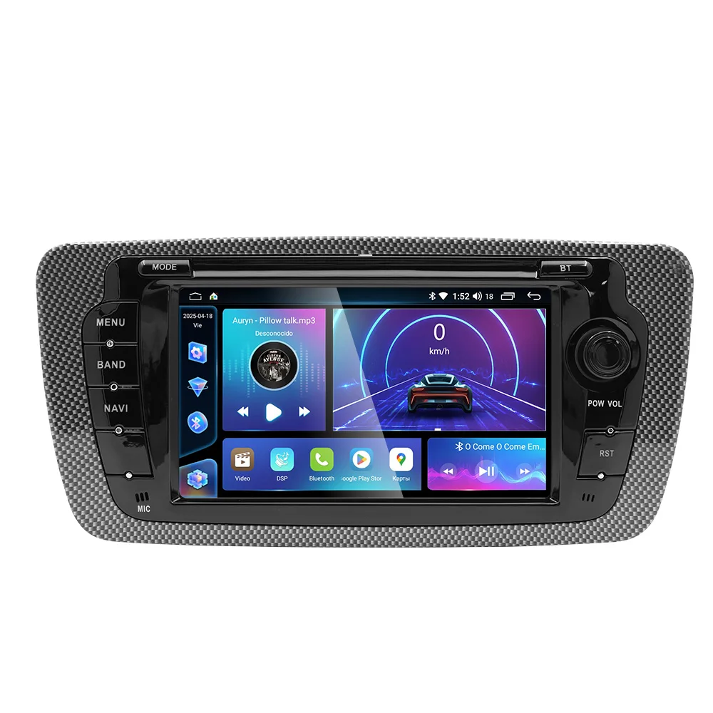 Für Seat Ibiza 6J 2009–2013 GPS-Autoradio, CarPlay, Android Auto, 7-Zoll 2-DIN GPS, Wi-Fi, Android 14, Auto-Stereo-Multimedia-Player