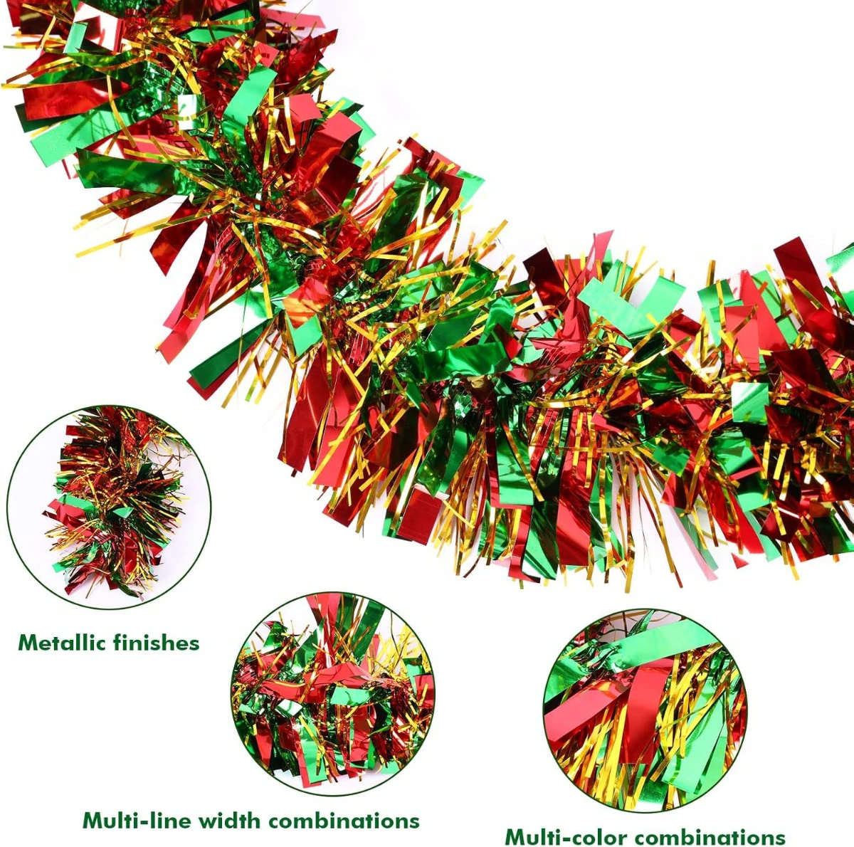 2026 2-meter encrypted 9cm Christmas decoration ribbon with gold, red, green, bubble silk, floral hair, holiday ribbon