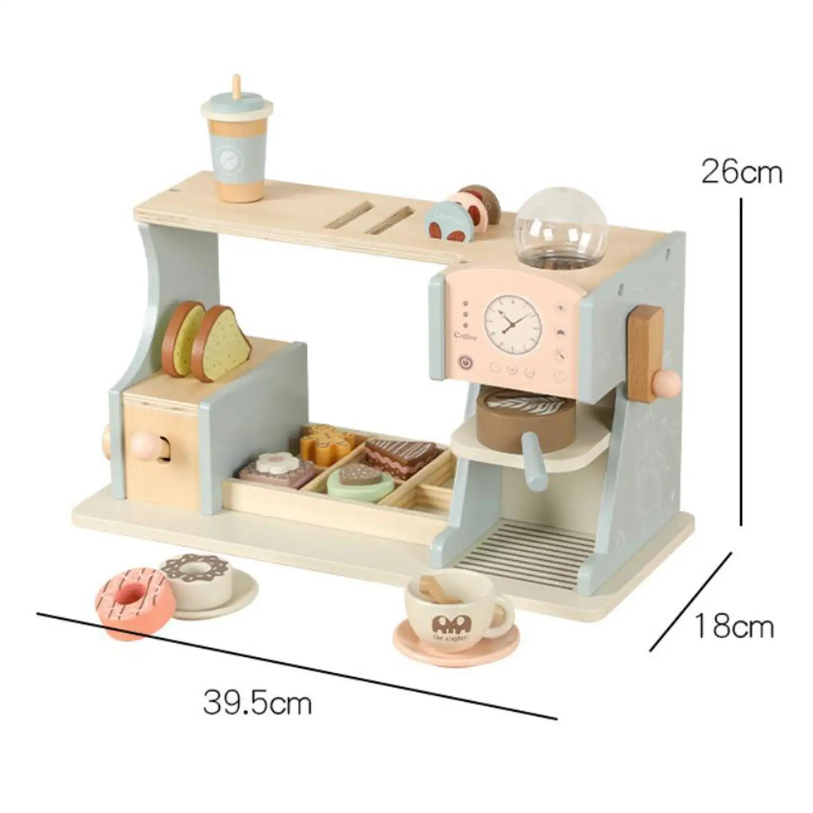 Juego de cafetera de madera, accesorio de cocina, juguete educativo, juego realista, imaginación, juguetes de madera para niños