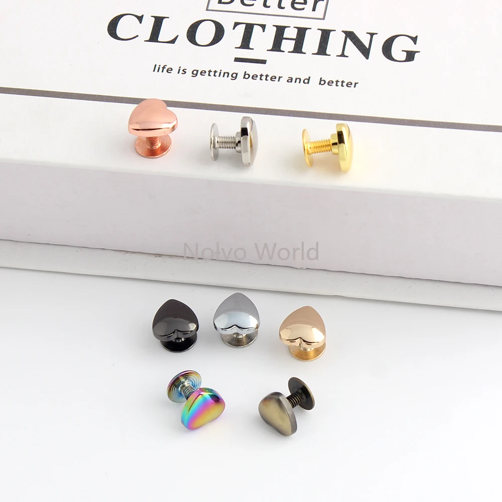 20/50/200PCS Lightning/Heart Shape Metal Star Rivets Studs And Spikes For Leather Craft DIY Garment Bags Hat Wallet Accessories