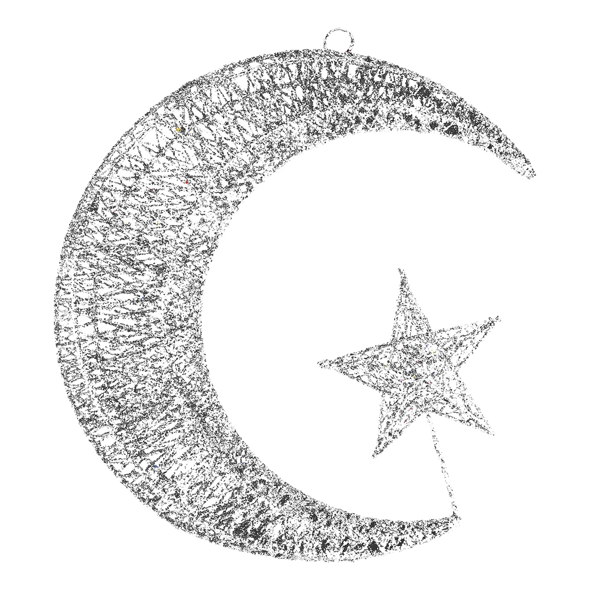 Iron Art Moon Hanging Pendant Hanging Wall Ornament 20Cm Long-Lasting Home Garden Porch Patio Decor Christmas Gift Decoration