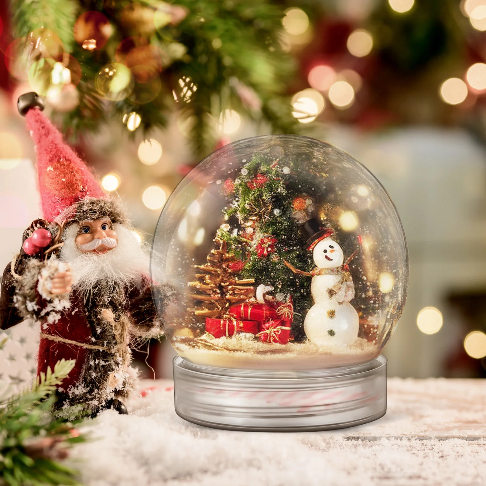 

Empty Snow Globes 10pcs Clear Round Water Globe Kit DIY Christmas Decor Supplies with Screw Off Cap Ball Shape Craft Prop Gift