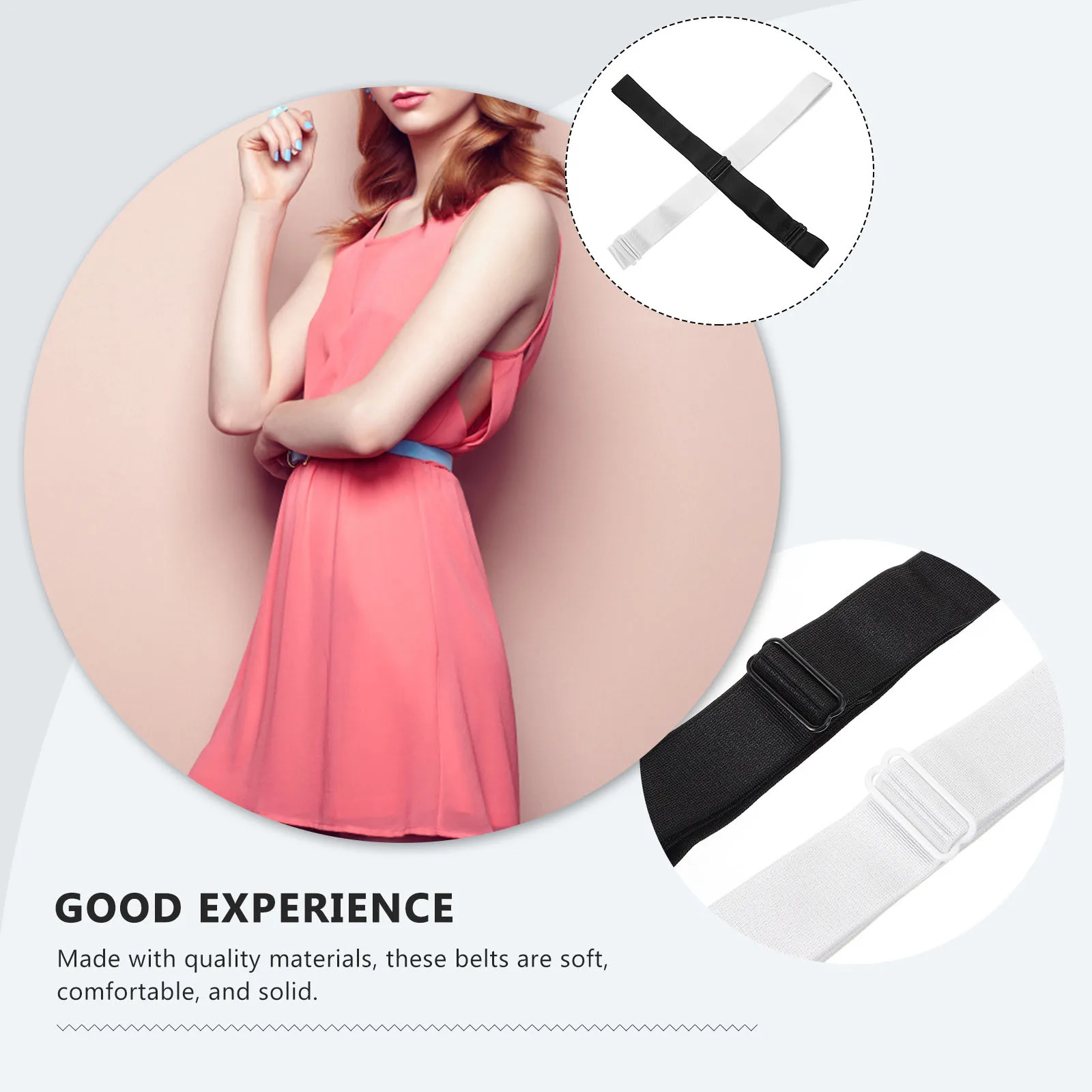 

2 Pcs Elastic Shirt Tuck Belt Women Crop Band for Cropping Sweaters Adjustable Bands Tucking Shirts