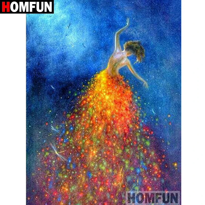 

HOMFUN 5D DIY Diamond Painting Full Square/Round Drill "Dancing girl" 3D Embroidery Cross Stitch gift Home Decor A02581