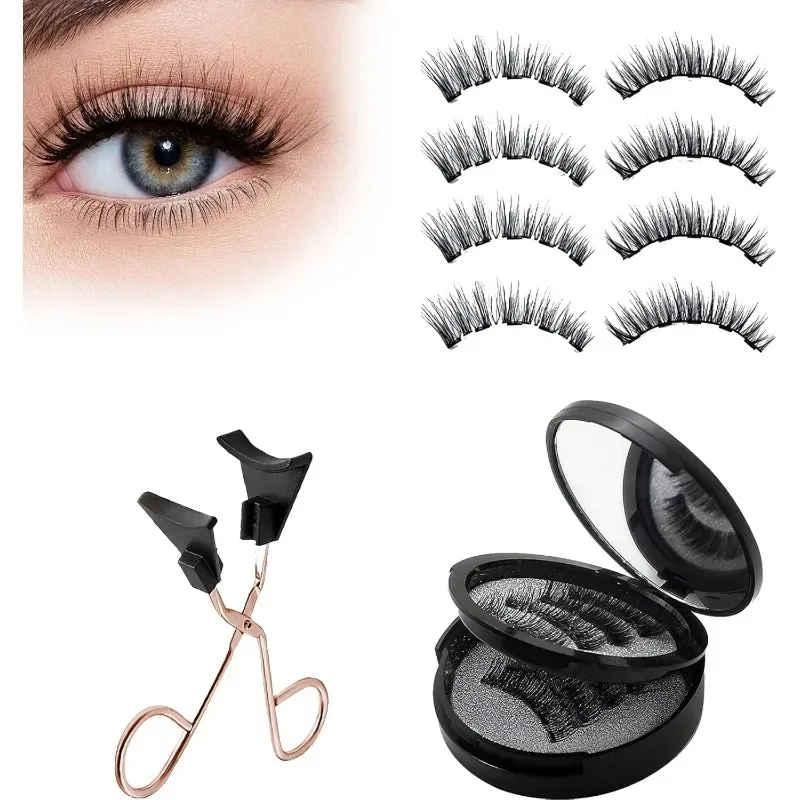 8 قطعة مجموعة الرموش المغناطيسية الطبيعية الرموش الصناعية الرموش الصناعية أدوات ماكياج مقاوم للماء الرموش تمديد عدة قابلة لإعادة الاستخدام #4