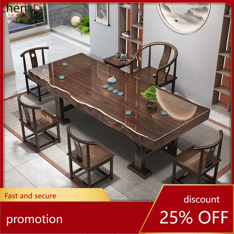 

HT combination new Chinese log Kung Fu tea table office tea set integrated
