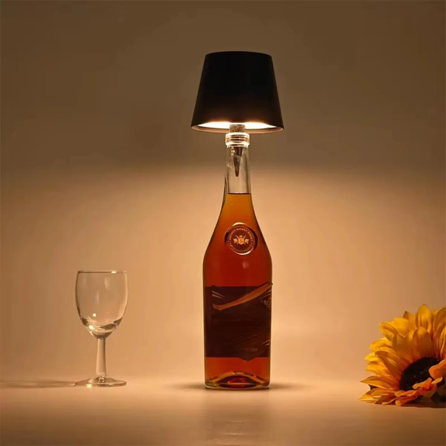 Wireless Bottle Table Lamp  Control of 3 Colors and Stepless Dimming Night Lamp Suitable   Wine Bottles Desk Lights Table decor