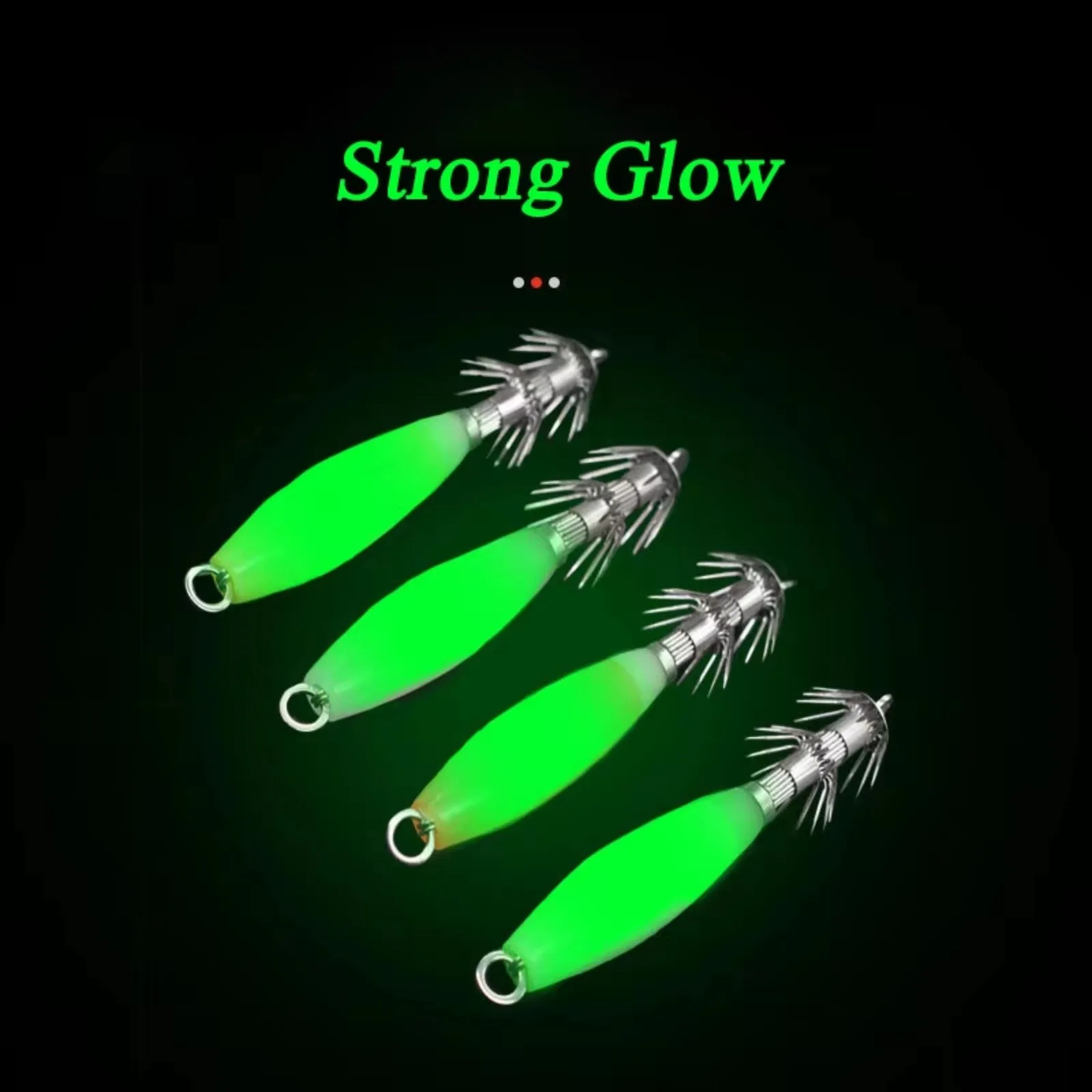 

Luminous Squid Jig Hooks, Double Umbrella Hook Glow in Dark Squid Lure for Night Saltwater Octopus Cuttlefish Fishing Tackle