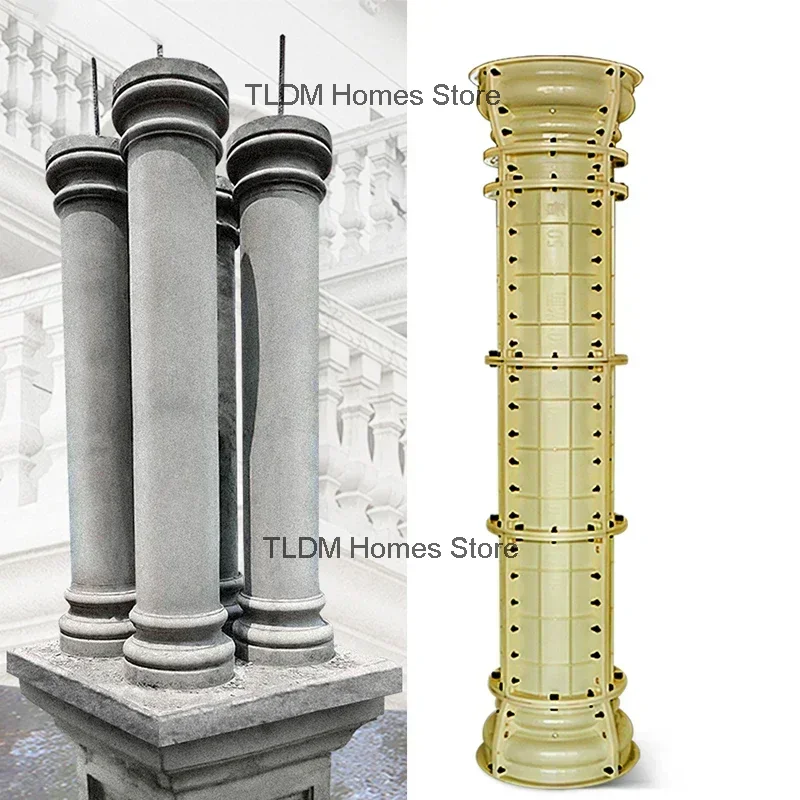 Outdoor Courtyard Roman Column Mold ABS Plastic Concrete Cylinder Mold for Gardening Roof Support Forming Building Formwork