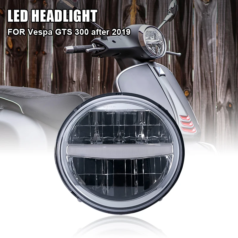 Chorme Original Type LED Headlight For Vespa GTS 300  After 2019