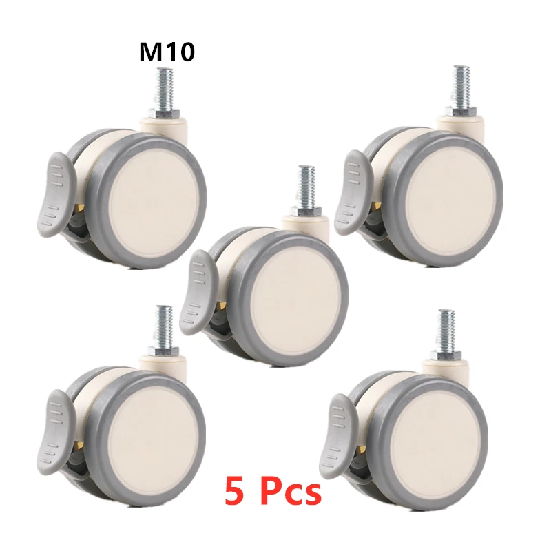 Mute PU Caster Flat Trolley, Roda Universal, Freio do reboque, Rolamento de roda de nylon, 200kg, 2.5 