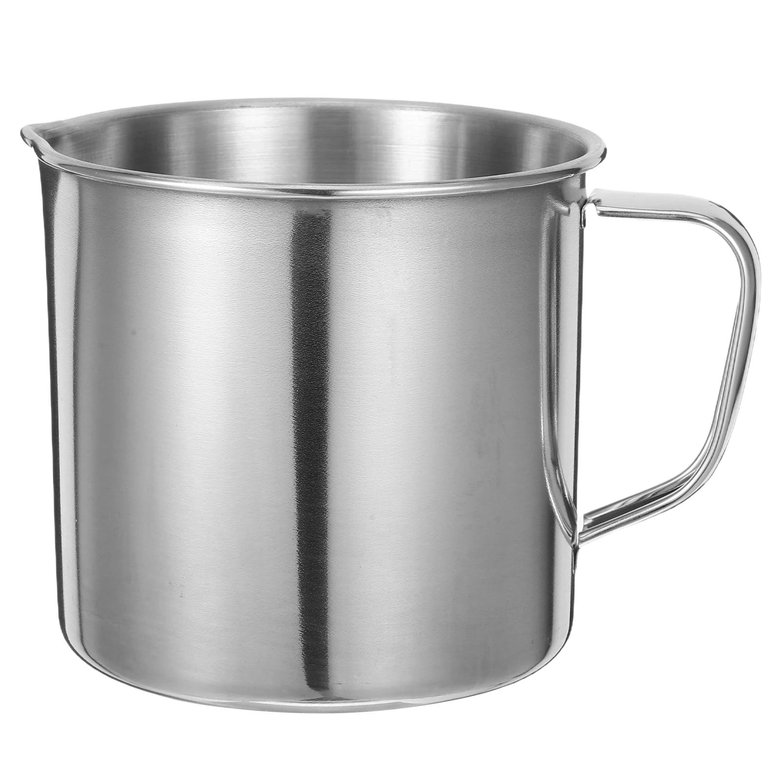 

Measuring Cup Large Beaker Glass Espresso Pouring Coffee Mug Silver Metal Work